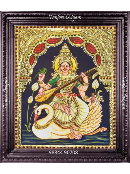 Saraswathi Tanjore painting